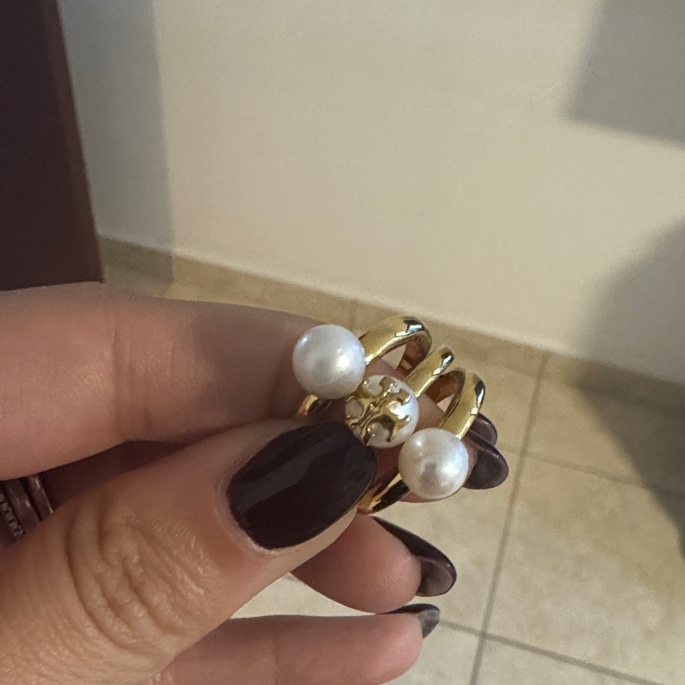 Tory Burch Gold Ring with Pearls